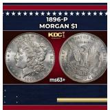 1896-p Morgan Dollar $1 Grades ms63+