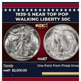 1939-s Walking Liberty Half Dollar Near Top Pop 50