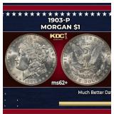 1903-p Morgan Dollar $1 Grades ms62+