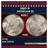 1887-p Morgan Dollar $1 Grades ms65