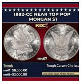 1882-cc Morgan Dollar Near Top Pop $1 ms67 SEGS