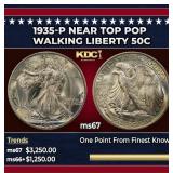 1935-p Walking Liberty Half Dollar Near Top Pop 50