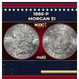 1886-p Morgan Dollar $1 Grades ms62