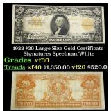 1922 $20 Large Size Gold Certificate Grades vf++ S