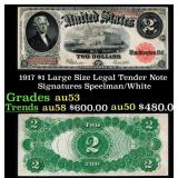 1917 $1 Large Size Legal Tender Note Grades Select