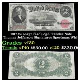 1917 $2 Large Size Legal Tender Note Thomas Jeffer