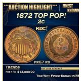 1872 Proof Two Cent Piece TOP POP! 2c pr67 rb SEGS
