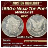 1890-o Morgan Dollar Near Top Pop! $1 ms65+ DMPL S