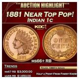 1881 Indian Cent Near Top Pop! 1c ms66+ RB SEGS