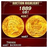 1889 Gold Dollar $1 ms67 SEGS