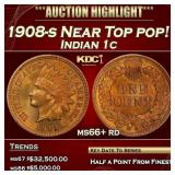 1908-s Indian Cent Near Top pop! 1c ms66+ rd SEGS