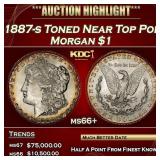 1887-s Morgan Dollar Toned Near Top Pop $1 ms66+ S