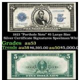 1923 $5 Large Size Silver Certificate "Porthole No