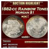 1882-cc Morgan Dollar Rainbow Toned $1 ms66+ SEGS