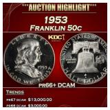 1953 Proof Franklin Half Dollar 50c pr66+ DCAM SEG
