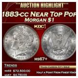 1883-cc Morgan Dollar Near Top Pop $1 ms67+ SEGS