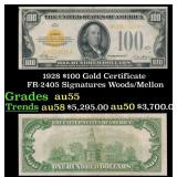 1928 $100 Gold Certificate FR-2405 Signatures Wood
