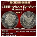 1885-p Morgan Dollar Near Top Pop $1 ms65+ DMPL SE