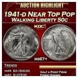 1941-d Walking Liberty Half Dollar Near Top Pop 50