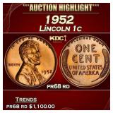 1952 Proof Lincoln Cent 1c pr68 rd SEGS