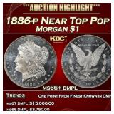 1886-p Morgan Dollar Near Top Pop $1 ms66+ dmpl SE