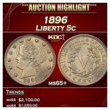 1896 Liberty Nickel 5c ms65+ SEGS