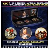 3 Coin General Napoleon Bonaparte Gold Plated Roun
