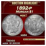 1892-p Morgan Dollar $1 ms64 SEGS