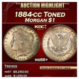 1884-cc Morgan Dollar Toned $1 ms66+ SEGS