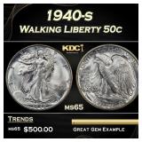 1940-s Walking Liberty Half Dollar 50c Grades GEM
