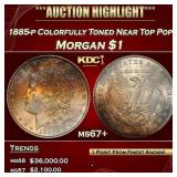 1885-p Morgan Dollar Colorfully Toned Near Top Pop