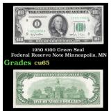 1950 $100 Green Seal Federal Reserve Note Minneapo