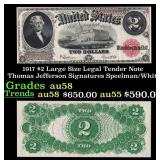 1917 $2 Large Size Legal Tender Note Thomas Jeffer