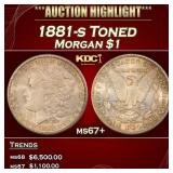 1881-s Morgan Dollar Toned $1 ms67+ SEGS