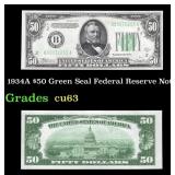 1934A $50 Green Seal Federal Reserve Note Grades S