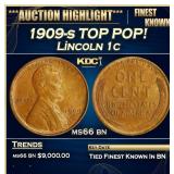 1909-s Lincoln Cent TOP POP! 1c ms66 bn SEGS