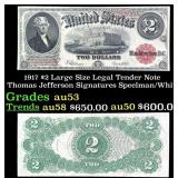 1917 $2 Large Size Legal Tender Note Thomas Jeffer