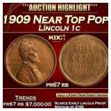 1909 Proof Lincoln Cent Near Top Pop! 1c pr67 rb S