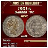 1901-s Barber Dime 10c ms62 USCG