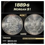 1889-s Morgan Dollar $1 Grades ms62