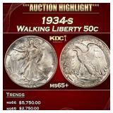 1934-s Walking Liberty Half Dollar 50c ms65+ SEGS
