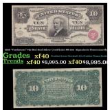 1886 $10 Red Seal Silver Certificate "Tombstone" F
