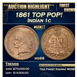 1861 Indian Cent TOP POP! 1c ms68 SEGS