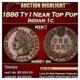 1886 Ty I Indian Cent Near Top Pop! 1c ms66+ bn SE