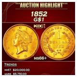 1852 Gold Dollar $1 ms66+ SEGS