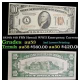 1934A $10 FRN Hawaii WWII Emergency Currency Grade