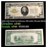 1928 $20 Gold Certificate FR-2402 Woods/Mellon Gra