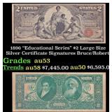 1896 $2 Large Size Silver Certificate "Educational
