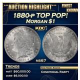 1880-p Morgan Dollar TOP POP! $1 ms67 SEGS