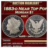 1883-o Morgan Dollar Near Top Pop $1 ms66+ dmpl SE